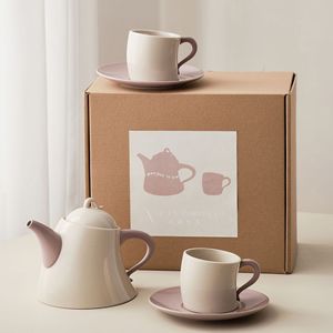 Ensemble tasse à thé et soucoupe de couleur unie, logo personnalisé, tasse à café en céramique de luxe légère, tasse à café avec soucoupe - Product Image 2