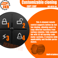 Duplicador de señal de Control remoto universal 4CH confiable 433MHz para producto de rendimiento de clonación de código de acceso y puerta