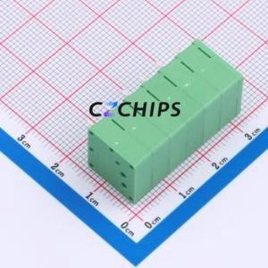 MX205R-5.0-06P-GN01-Cu-A Spring Terminal Block Through hole Component (THT),P=5mm Connector 1x6P 5mm Green Right Angle Insert - Product Image 2