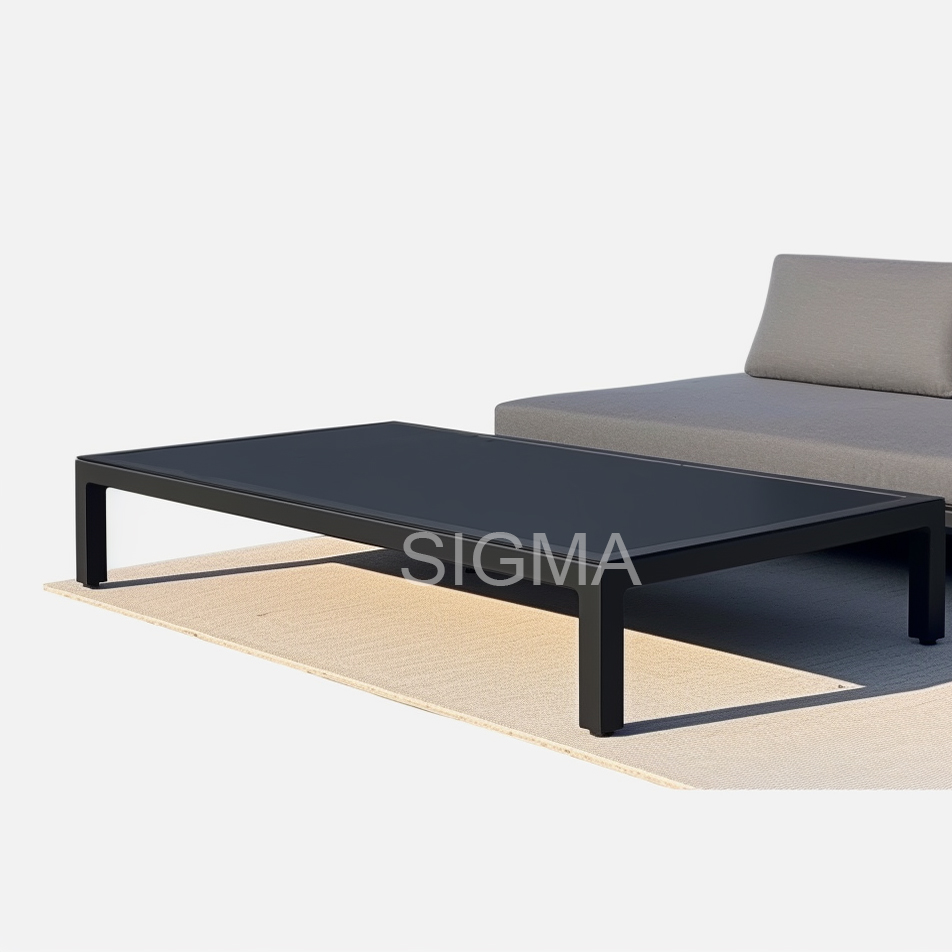 Modern Coffee Table Outdoor Aluminum Square Coffee Table Patio Restaurant Table