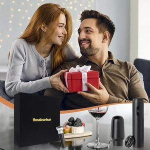 Ensemble 4-en-1 : Bouchon de vin, coupe-capsule, tire-bouchon automatique, décanteur aérateur et ouvre-bouteille électrique rechargeable noir - Product Image 5