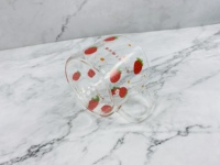 Tasse à eau en verre avec couvercle, pratique pour thé, jus de lait, fraise, pour boissons froides, 1 pièce, vente en gros