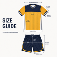 Tenue de football personnalisée pour jeunes : Maillot à manches courtes et short à rayures verticales et blocs de couleur pour l'entraînement quotidien des équipes de football pour enfants