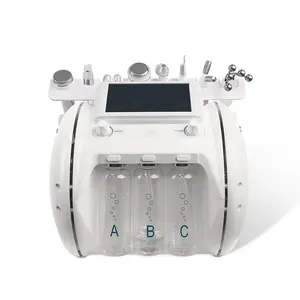 Mesin penggosok kulit ultrasonik, mesin dermabrasi mikro berlian perawatan kulit wajah oksigen h2o2 9 dalam 1 korea