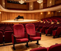 Chaise d'auditorium ergonomique en tissu rembourré avec tablette d'écriture rétractable pour salle de réunion publique