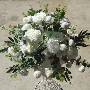 Arreglo Floral de Rosas Grandes de 50 cm, 60 cm, 70 cm, 80 cm, Centros de Mesa para Bodas, Bola de Flores Artificiales de Seda Blanca y Verde - Product Image 6