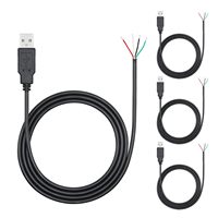 Câble d'alimentation USB A 4 broches mâle 1M/3FT, 5V/2A, câble de données d'alimentation à extrémité ouverte USB 4 broches, étamage de queue, pour équipement USB installé