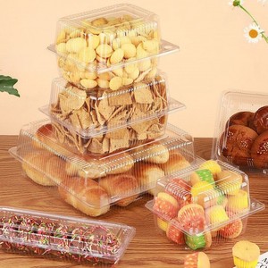Cấp thực phẩm bao bì nhựa hộp cho bánh kẹo 10inch rõ ràng vuông hộp với mái vòm nắp lấy đi bánh mì thực phẩm <span class=keywords><strong>container</strong></span> - Product Image 2