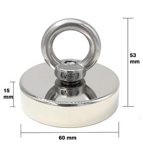 Magnetpro Imanes de Alto Rendimiento con Fuerza de 160 kg, Imanes Fuertes de Neodimio Grandes y Pesados con Argolla para Pesca Magnética - Product Image 4