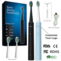 Brosse à dents électrique sonique intelligente rechargeable, étanche IPX7, portable, pour les voyages, Alibaba Indonésie, Blue Dental Gums Care
