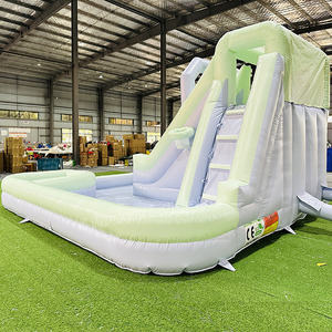 Toboggan aquatique gonflable en PVC pastel, toboggan gonflable, château gonflable avec toboggan - Product Image 4