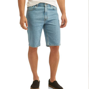 Shorts en denim tissé droit pour homme, performance quotidienne, été, lavage clair, respirant et confortable, tenue décontractée - Product Image 5