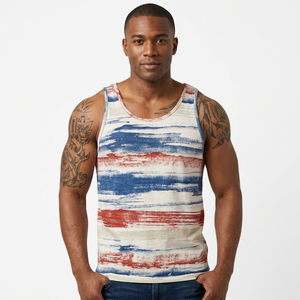Wholesale Custom Men's Gym <b>Vest</b> Fitness Singlet Plus Size Cotton <b>Stringer</b> Tank Top Casual Breathable Knitted Workout Muscle - Product Image 1