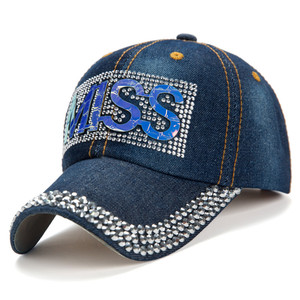 Casquette de Baseball en Denim avec cristaux papillons pour femme, effet diamant, casquette polyvalente, Protection solaire et strass, nouvelle collection - Product Image 4