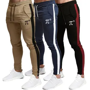 Pantalones de chándal de poliéster para hombre, pantalón largo de entrenamiento, deportivo, ajustado