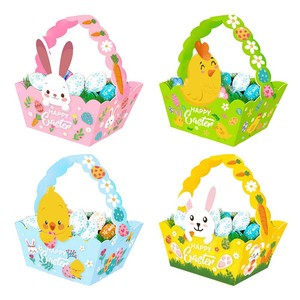 Cross-Border Party Gift Box for Easter Bunny <strong>Egg</strong> <strong>Hen</strong> Colorful Irregular 3D Handheld Basket Paper <strong>Happy</strong> Easter - Product Image 2
