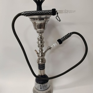Set de Shisha/Hookah de Acero Inoxidable con Acabado Espejo, Base de Vidrio, Manguera Individual, Estilo Árabe para Bar o Salón - Product Image 5
