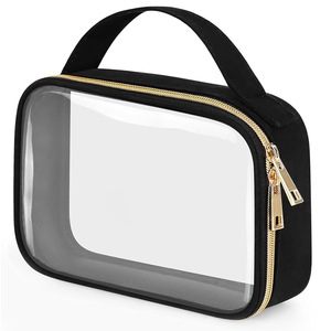 Waterproof Clear PVC <b>Makeup</b> Bag with Handle Zipper Cosmetic Organizer for Airport Security OEM Service - Product Image 5