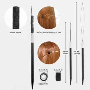 Kit de Herramientas Ergonómicas Obexa para Extensiones de Cabello, Color Negro, Alicates de Acero Inoxidable, Abridor de Microlink, Juego de Clips para Trama, Bolsa de Almacenamiento, Uso Profesional - Product Image 2