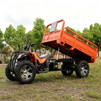 Quad agricole 4x4 250cc refroidi par eau avec benne basculante et pneus à profil profond pour le transport en montagne et en forêt