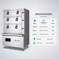 Armoire vapeur électrique commerciale à 3 niveaux 20 kW 380 V pour fruits de mer et aliments, idéale pour restaurants, hôtels, traiteurs et cuisines professionnelles