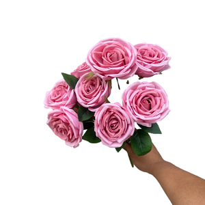 ช่อดอกกุหลาบประดิษฐ์ ดอกไม้ผ้าไหม คุณภาพสูง เหมาะสำหรับตกแต่งงานแต่งงาน ตกแต่งบ้าน และเป็นพร็อพถ่ายภาพ - Product Image 5