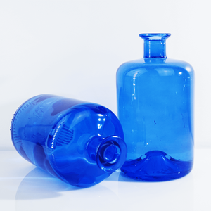 Flexografía <span class=keywords><strong>Botella</strong></span> de vidrio Impresión en aerosol Gradiente Decoloración <span class=keywords><strong>Botella</strong></span> de whisky <span class=keywords><strong>azul</strong></span> <span class=keywords><strong>Botella</strong></span> de Ginebra de vodka redonda - Product Image 2