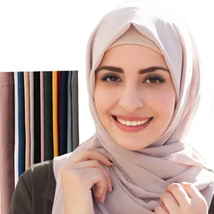 Wholesale 115*115cm Square Chiffon Hijab Scarf Women Fashion Quality Head Scarves Muslim