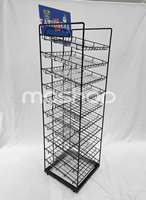 Présentoir de jouet debout de plancher avec le panier de maille en métal pour la visibilité au détail et l'étagère de supermarché