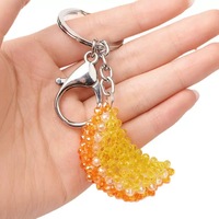 Porte-clés mousqueton tissé à la main 2026 avec perles, pendentifs mignons en forme de fruits (pastèque, orange), breloques pour sacs, accessoires DIY pour sacs à main