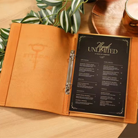 Porte-menus personnalisés A4 pour restaurants, avec logo en relief, en cuir, pour cafés, bars, hôtels