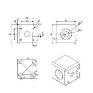 ผู้ผลิตจีน 2072 45*45 ขายึดมุมแบบหล่อ 2 ทาง อุปกรณ์ฮาร์ดแวร์สำหรับราง 45 มม. 10 รางอุตสาหกรรม  สำหรับโปรไฟล์อัดขึ้นรูป 20 25 30 40 45 - Product Image 2