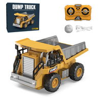 Camion benne RC MILI à l'échelle 1:64, 9 canaux, télécommandé, prêt à l'emploi, mini-jouet électrique avec benne métallique, portée de 20 m, chargeur et éclairage