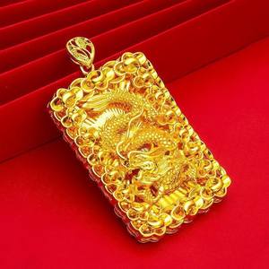 TRENDY Good Fortune Dragon colgante amuleto collar aleación 18K chapado en oro clásico símbolo de la suerte Collar para regalos - Product Image 4