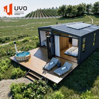 Casa Contenedor Prefabricada con Techo Inclinado UVO, Villa Modular, Cabaña, Hotel, Resort, Airbnb, ADU, Casa Pequeña de Lujo, Resort, CE, AS, NZS, US, AU
