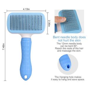 Spazzola autopulente in plastica per la rimozione dei peli di cani, cuccioli, conigli e gatti, ideale per la toelettatura e la rimozione del pelo in eccesso. - Product Image 4