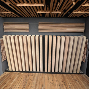 Panneaux muraux acoustiques <span class=keywords><strong>de</strong></span> luxe en chêne <span class=keywords><strong>américain</strong></span> Panneaux muraux en bois à lamelles au design moderne et original pour <span class=keywords><strong>studio</strong></span> - Product Image 2
