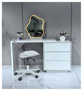 Modern Makeup <b>Vanity</b> <b>Table</b> With Lighted <b>Mirror</b> Storage Desk For Bedroom Furniture - Product Image 1