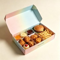 Boîte à poulet frit personnalisée avec logo, emballage alimentaire en papier écologique de qualité alimentaire pour la restauration rapide et les services de traiteur