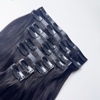 Extensions de cheveux à clipser injectées de qualité supérieure, 100 % cheveux humains vierges, fines extensions à clipser en PU, sans perte ni nœuds