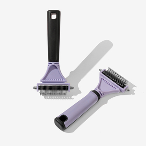CUSTOM <b>Pet</b> Grooming <b>Brush</b> Deshedding Dematting Undercoat Stainless Steel Plastic Safe for Dogs Cats Small Animal - Product Image 1