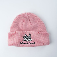 Bonnets côtelés épais fantaisie pour adultes, personnalisables avec logo brodé, motif à pois ou à carreaux, pour l'extérieur, marque privée OEM