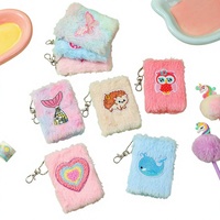 Carnet de notes mini en peluche à motif de dessin animé pour enfants, carnet de poche à clipser pour étudiants, carnet portable mignon, journal portable, carnet de notes à main