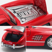 Modèle réduit vintage 300SL Gullwing à l'échelle 1:32, SUV en alliage moulé sous pression, portes ouvrables, jouet de voiture de luxe classique avec son et lumière, batterie au lithium