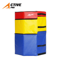 Ensemble de plateformes de saut en mousse Jump Foam Plyo Box, octogonales, 3 niveaux progressifs