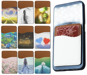 Cartera de Teléfono de Cuero PU Sublimado, Adhesiva, para Android y iPhone, con Ranuras para Tarjetas, para Mujeres y Hombres, Duradera y Antideslizante - Product Image 4