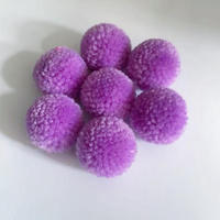 Pompon en fil pelucheux rond de 3 cm, pendentif décoratif, accessoire pour vêtements et cheveux, pompon pour l'éducation précoce des enfants