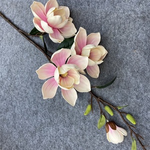 Flores artificiales decorativas, 4 cabezas, <span class=keywords><strong>Magnolia</strong></span> <span class=keywords><strong>Grandiflora</strong></span>, venta al por mayor - Product Image 2