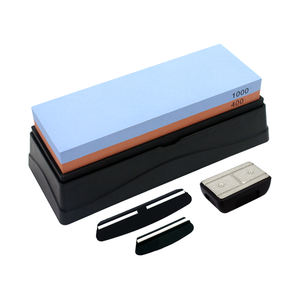 Piedra de afilar de corindón blanco de doble cara Hiamea # 400/ # Kit de Afilado Manual de Cuchillos Ecológico Rojo y Azul, Grano 1000, Modelo H1160-2 - Product Image 1