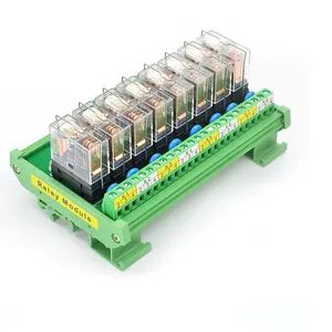 8 Channels SPDT Rail Mount Interface Relay Module G2R-1-E 16A DC 12V 24V